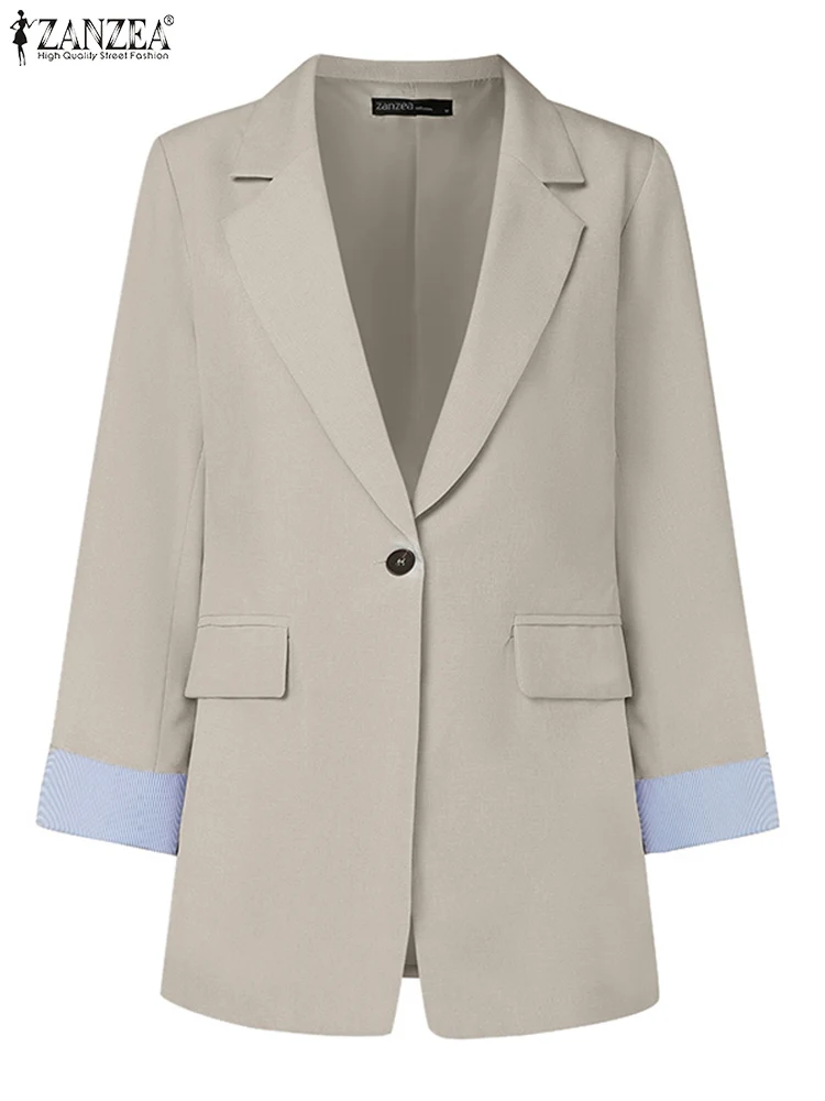 ZANZEA женский пиджак OL модные офисные пальто с длинными рукавами элегантная