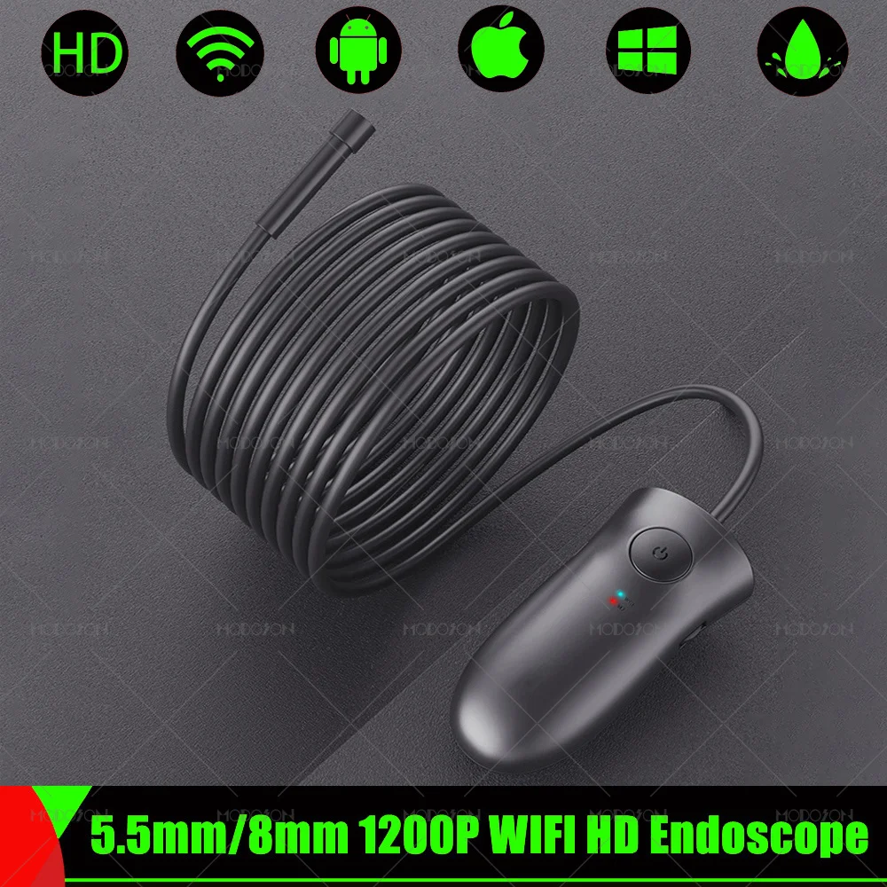 

5.5mm 8mm 5.0MP1200P WIFI HD Endoscope Camera Snake Cable Endoscopy Inspection Videoscope Borescope For IOS Iphone Android Phone