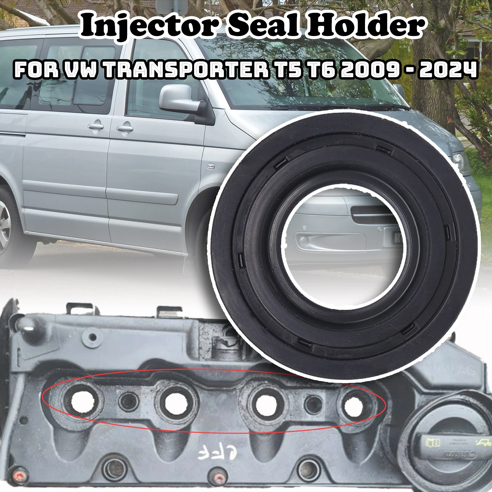 Кольцевая крышка клапана для VW Transporter T5 T6 держатель прокладки инжектора
