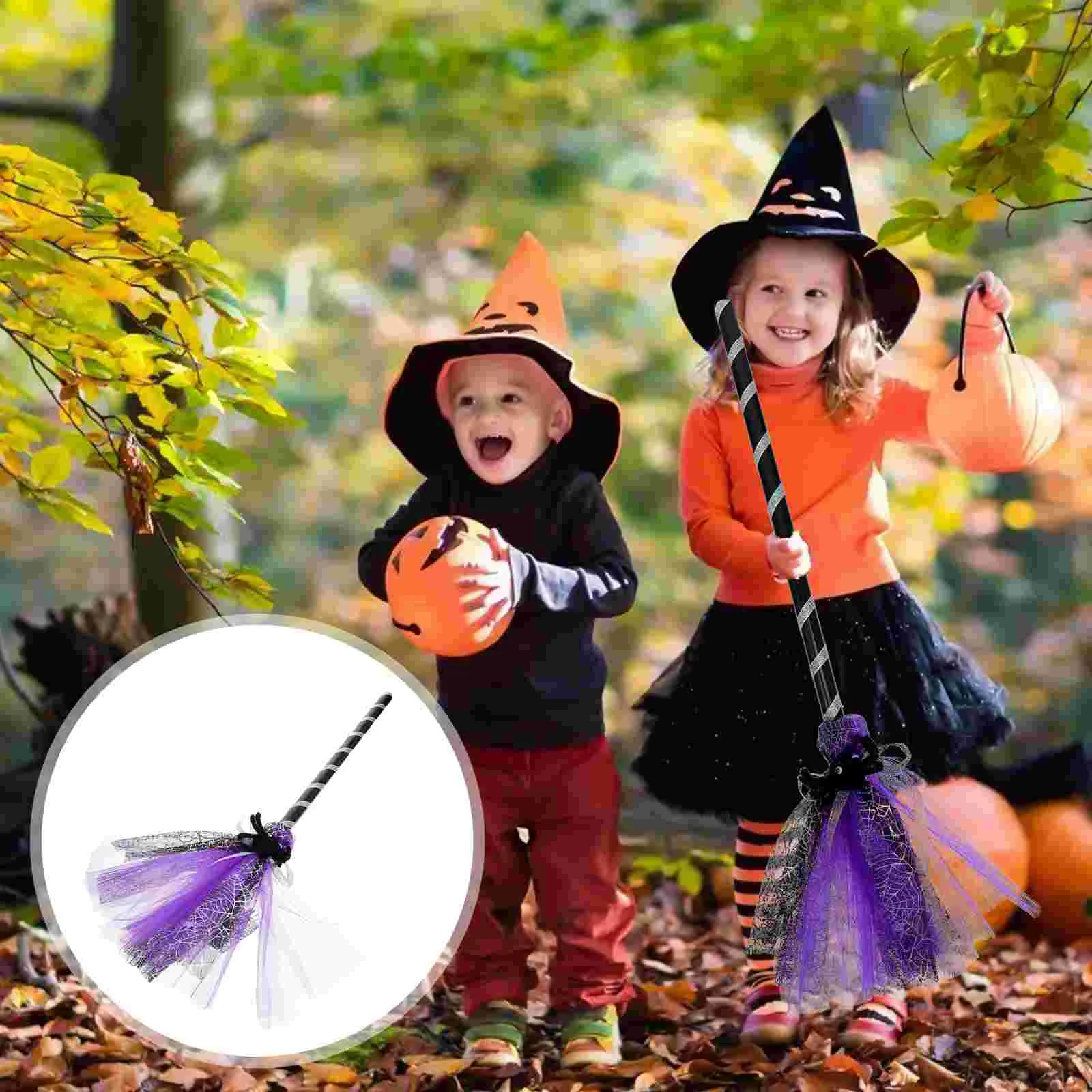

1Pc Halloween Broom Prop Masquerade Supply Show Prop Witch Broom Decor Brooms