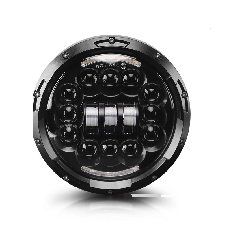 

7 Inch Led Headlights Lada Niva 4x4 Off Road Driving Headlight Angle Eye DRL Turn Singal Lights 12V 24V High/Low Beam 80W 6000K
