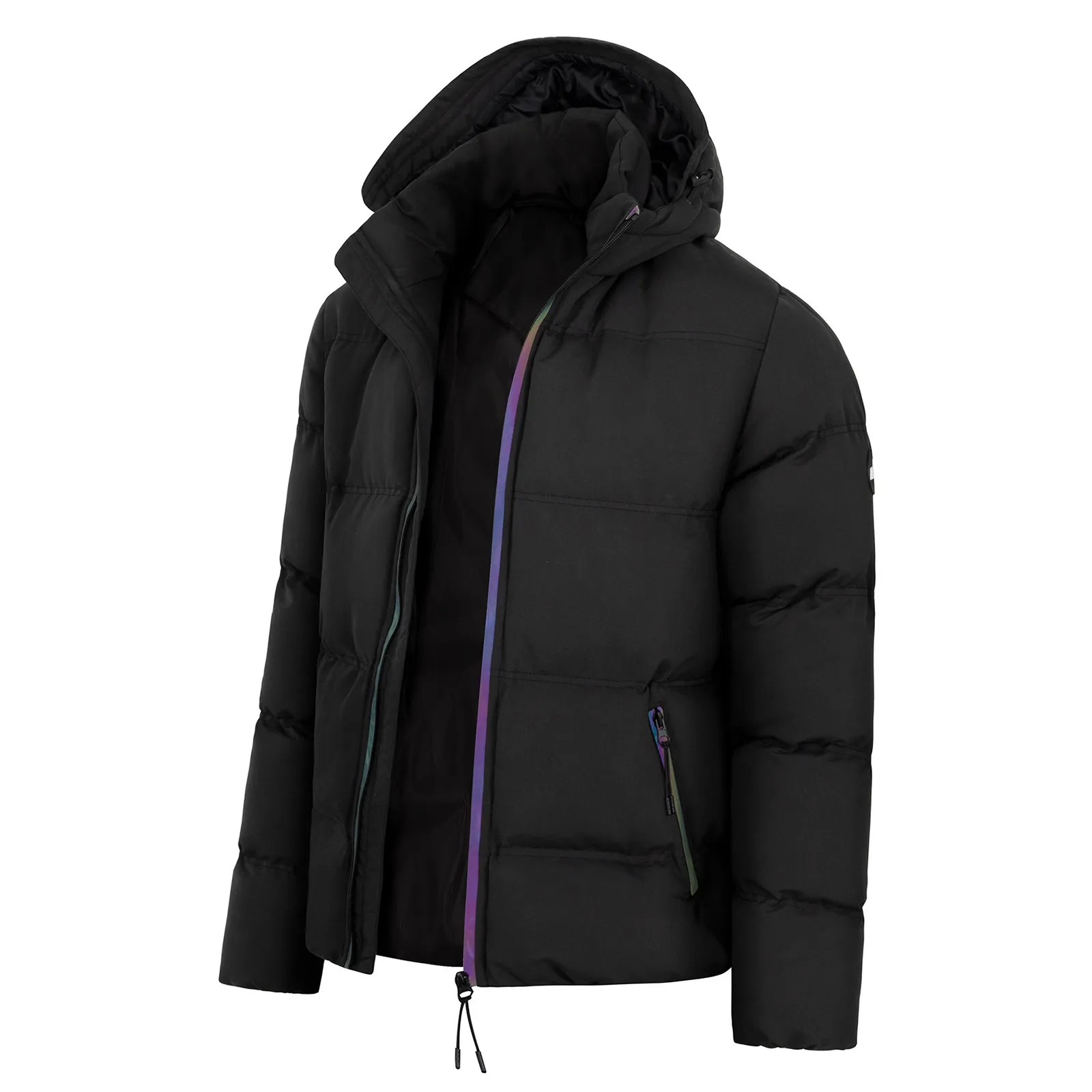 

Men's Warm Thick Bread Cloth Winter Hooded Solid Color Full-Zipper Padded Plus Size Cotton Coat Jacket with parkas men winter