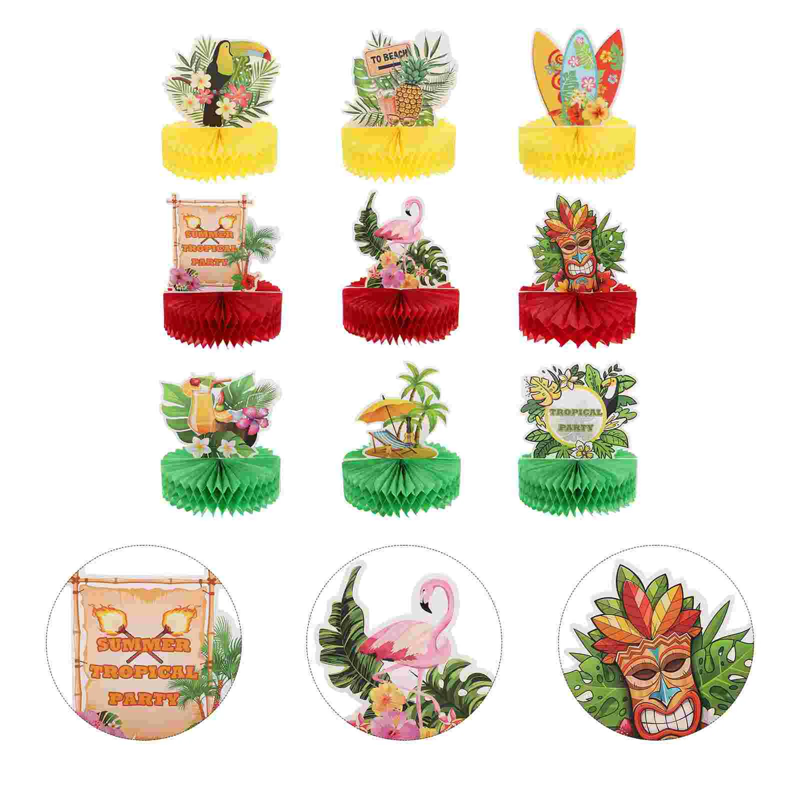 

1Set Unique Desktop Ornament Hawaii Themed Party Paper Honeycomb Adornment