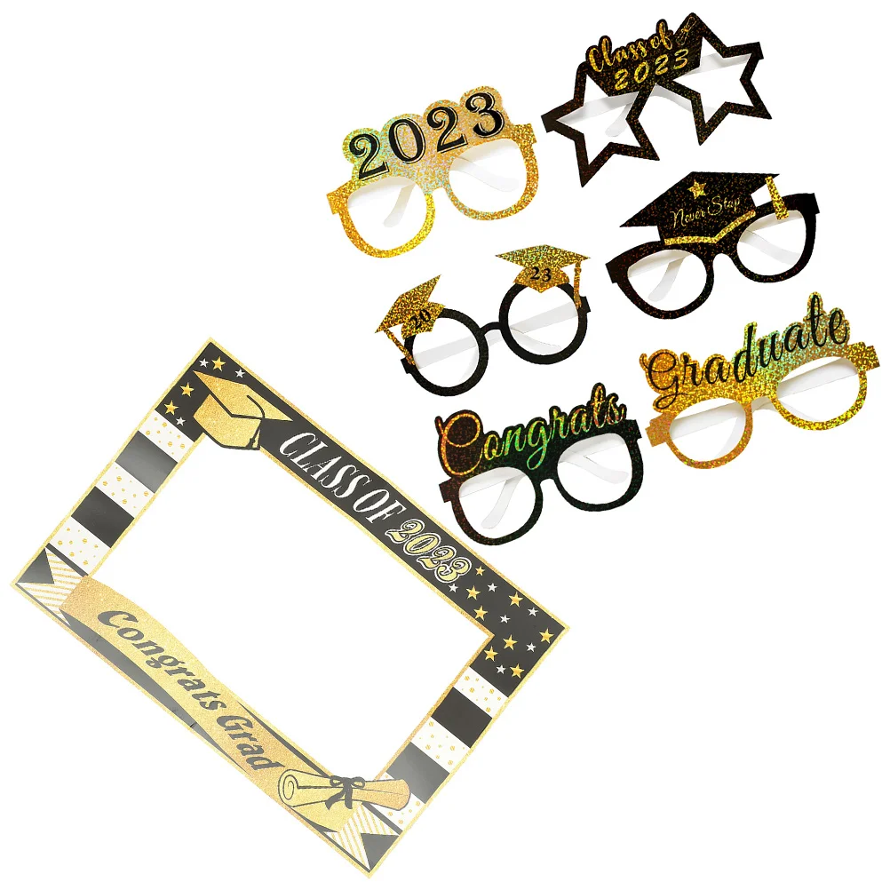

Wedding Picture Frames Headband Graduation Party Favors Congrats Supplies Glasses Hand Hold Photo Paper