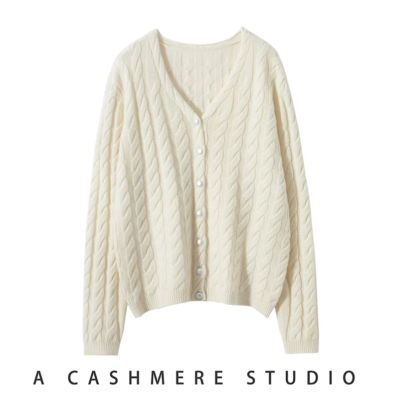 Мягкие кардиганы BirdTree из 100% чистого кашемира Женский вязаный жакет с V-образным