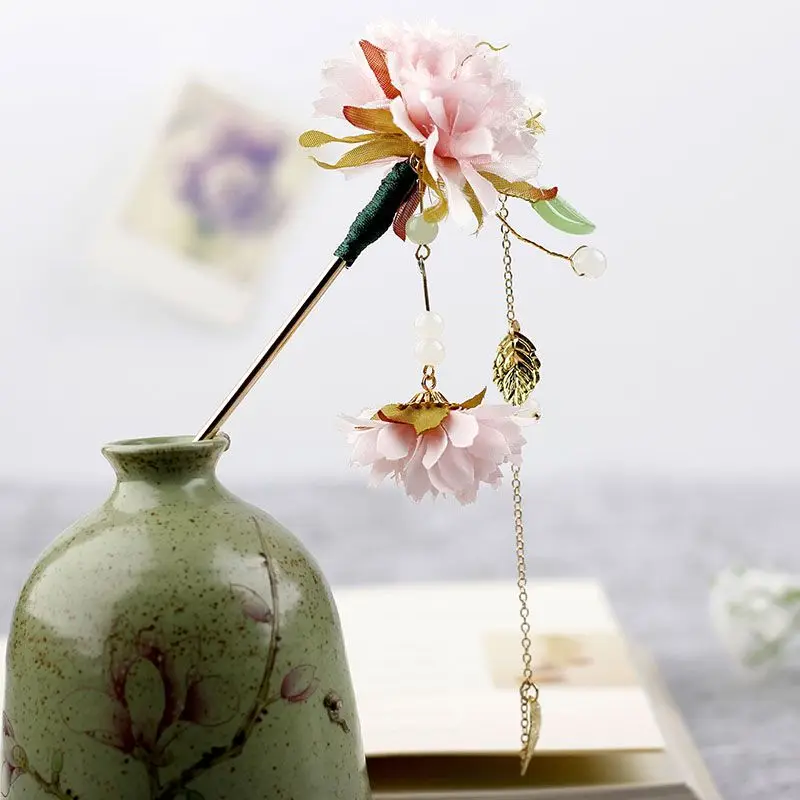 

Luxury Hanfu Hair Accessories for Women Flower Metal Hairpin