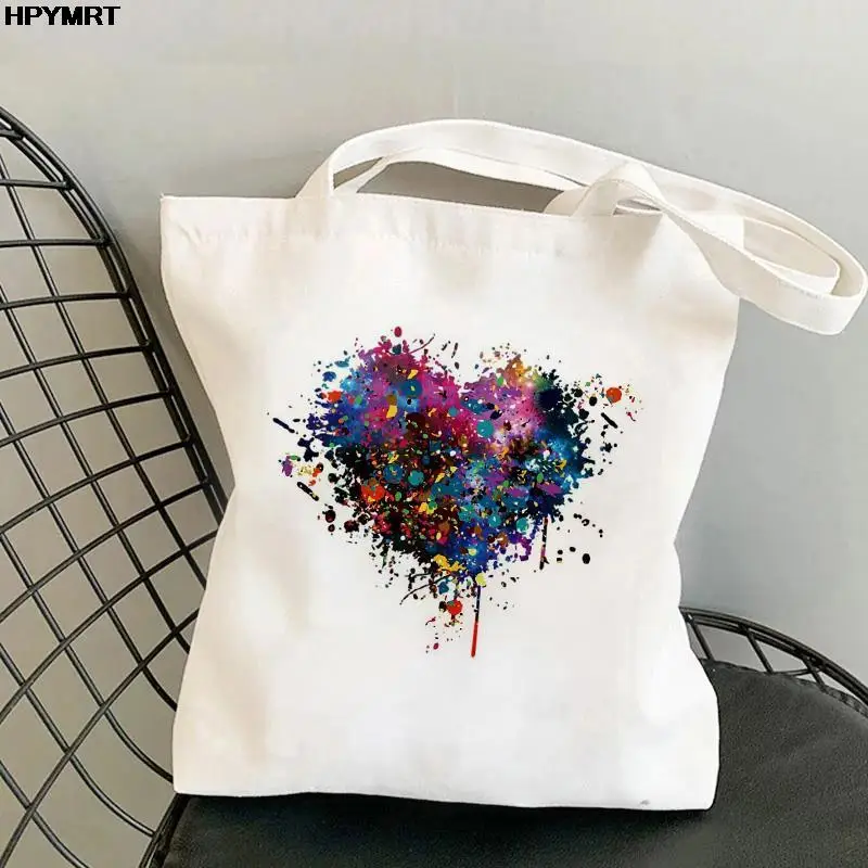 

Холщовая Сумка с принтом Love, в стиле Харадзюку, панк, ins, вместительная сумка-шоппер, Повседневная модная женская сумка-шоппер kpop Ulzzang 2022