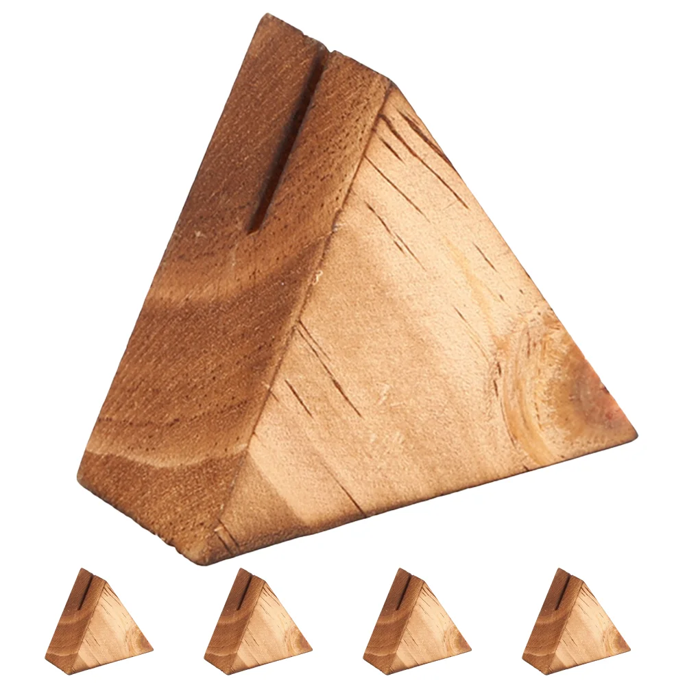 

5 Pcs Business Card Holder Desk Display Stand Solid Wood Envelope Wooden Post Album