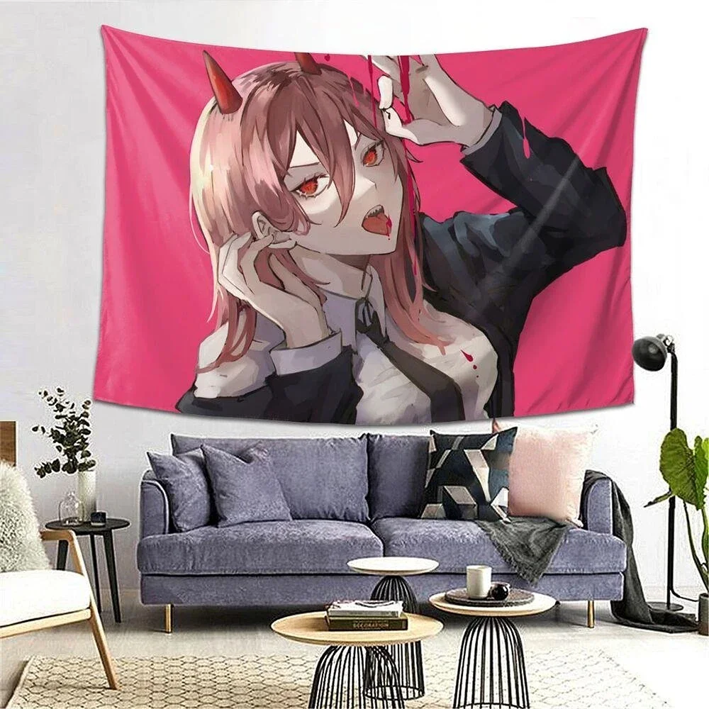 Настенный гобелен в стиле аниме с изображением ужасов и бензопилы манга