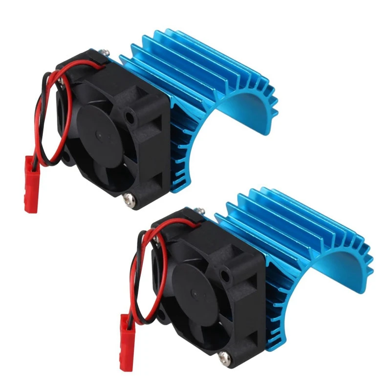 

2X 380 Motors Heatsink With Fan For RC 1:16 Car Motor Heat Sink Blue