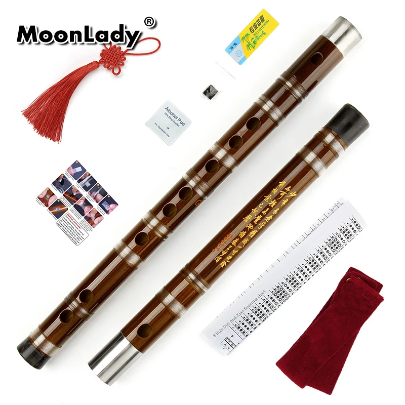 

Professional Chinese Bamboo Transverse Dizi Musicais Instrumentos Key of C\D\E\F\G Key 6 hole Bass Huaisu Dual Plug Flute