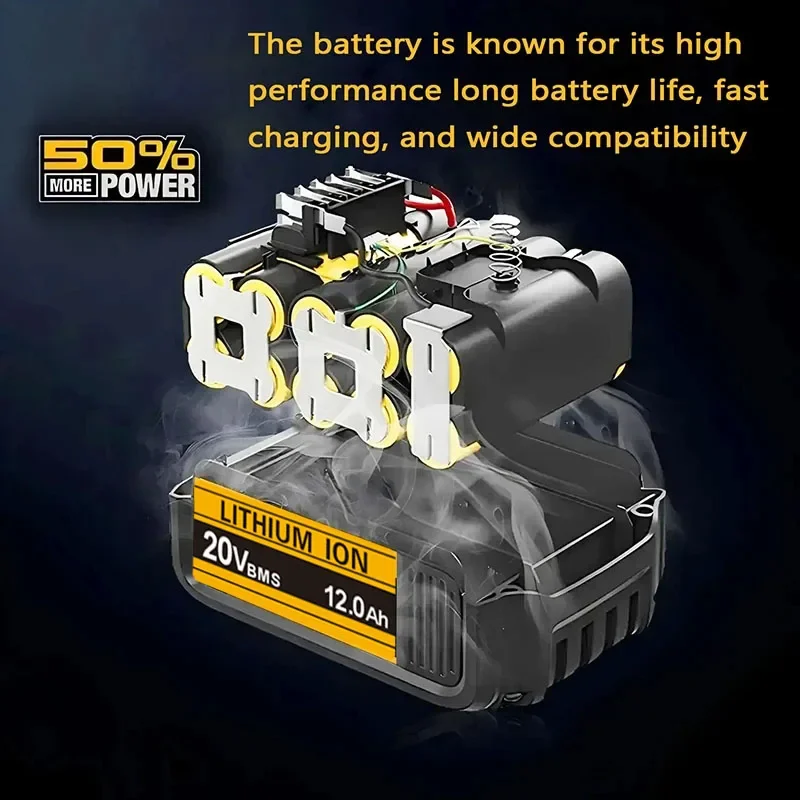 Аккумулятор DeWALT 20В 3Ач 12Ач для DCB606 DCB205 DCB206 DCB209 DCB182, литий-ионный, быстрая зарядка, для электроинструментов (art.: 3920db0cdd8e6) - 3920db0cdd8e6
