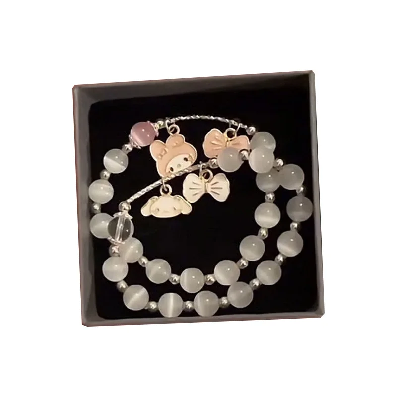 

Sanrioed Kawaii My Melody Cinnamoroll Kuromi специальные ювелирные изделия милые и милые Cymophane браслет ювелирные изделия Игрушки для девочек