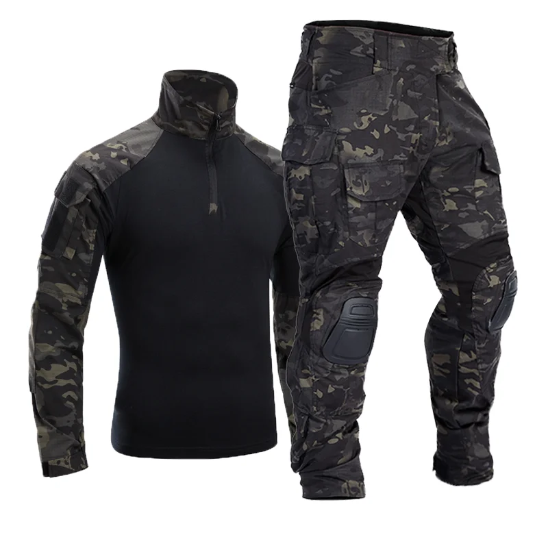 

Мужские военные тактические брюки G3, камуфляжные брюки-карго Мультикам с наколенниками, рабочая одежда, боевые бриджи, армейские рубашки