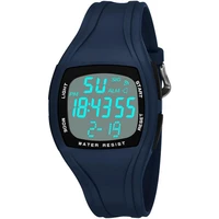 waterproof men boys casual square dial stopwatch alarm clock sports wrist watch