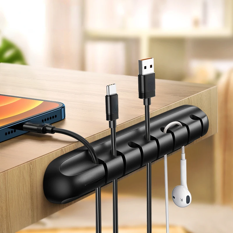 

Flexible USB Cable Winder Tidy Silicone Clips For Mouse Keyboard Earphone Protector