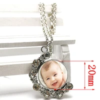 2020 new personalized photo pendant baby custom double sided rhinestone necklace mom dad grandparents gift for family members