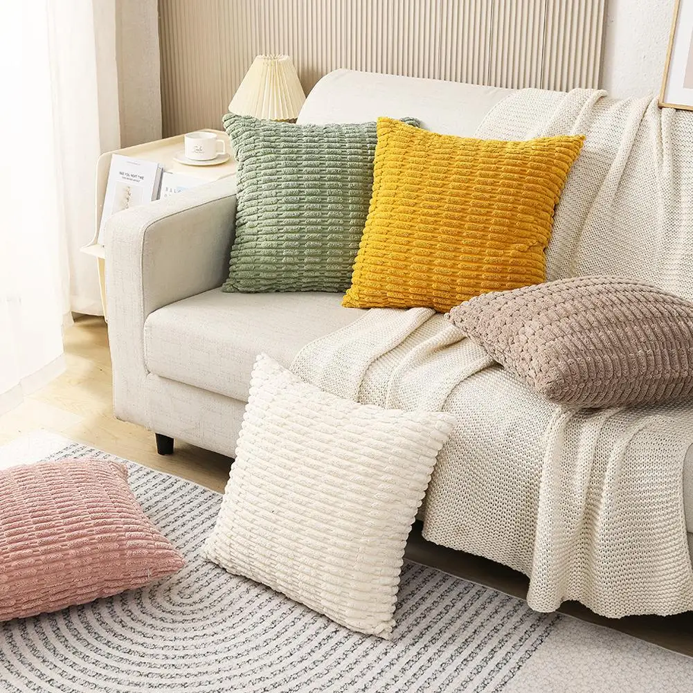 

2pcs Corduroy Pillowcases Solid Color Decorative Throw Pillow Covers Cushion For Living Room Couch Bed Sofa 18x18inch Wholesale