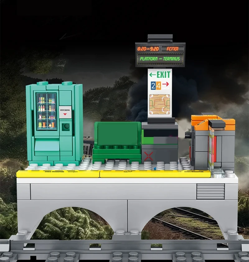 Конструктор железнодорожный и поезд