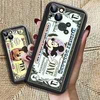 luxury dollar mickey minnie mouse phone case for iphone 13 12 11 pro max 12 13 mini x xr xs max 6 6s 7 8 plus silicone cover