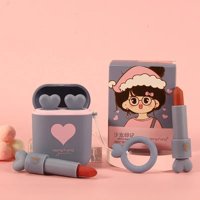 2 шт. коробка для наушников двойная трубка матовая помада блеск губ Набор