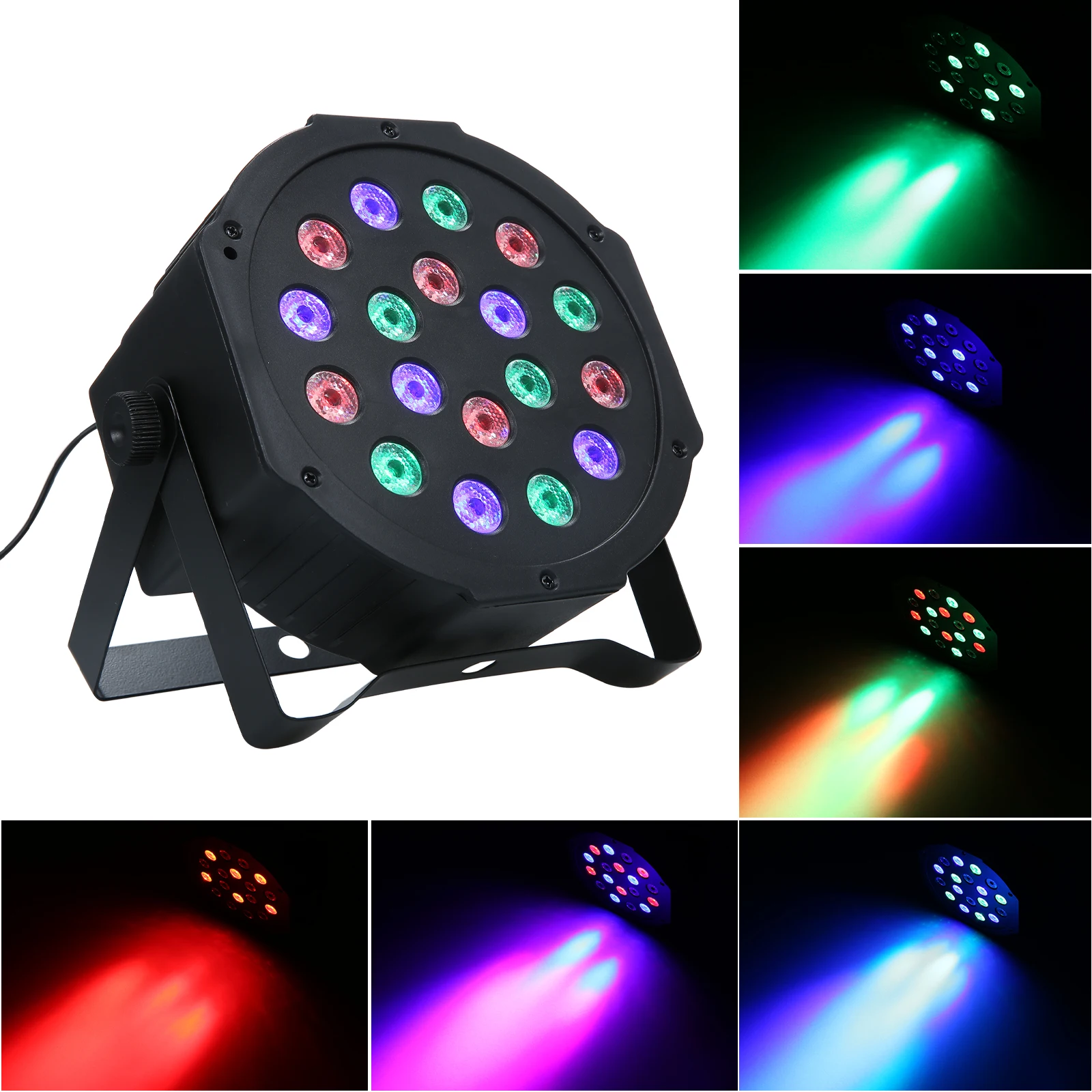 

RGB Mixing Stage Light LED Flat Par 18 LEDs Par Light Stage Uplighting KTV Disco DJ DMX512 Decorative Lamp for Home Party Disco