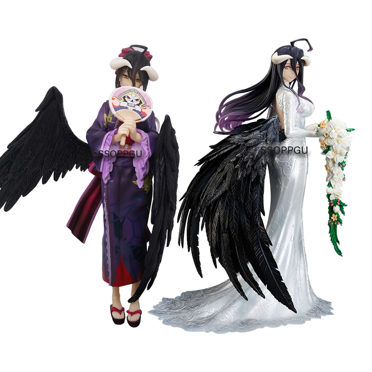 

24cm Japaense Anime OVERLORD Albedo Figure Wedding Dress Yukata kimono PVC Action Figure Statue Model Collectible Toy Doll Gifts