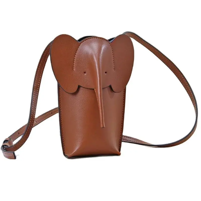 

GENODERN Elephant Shoulder Mobile Phone Bag Leather Mobile Phone Crossbody Bag