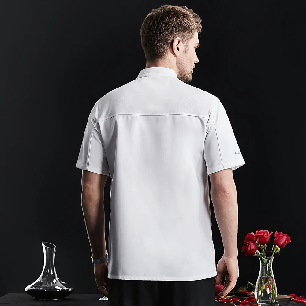 Летние куртки шеф-повара с коротким рукавом Кухонное пальто форма для ресторана