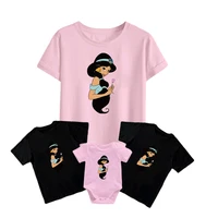 new jasmine princess sweet t shirt casual disney kids short sleeve baby romper adult unisex breathable family matching outfit