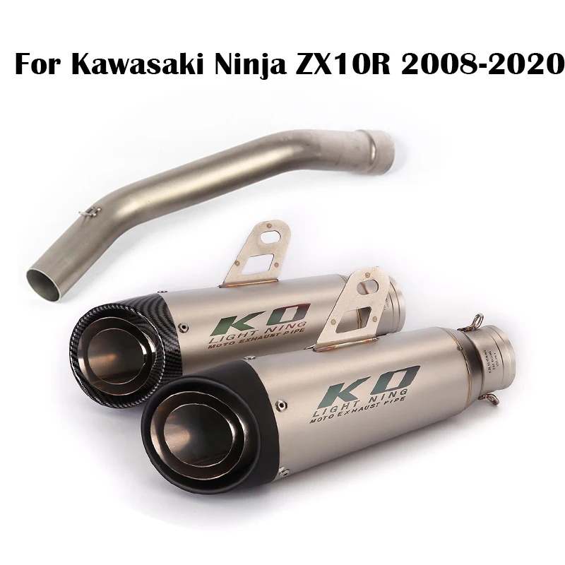 

For Kawasaki Ninja ZX10R 2008-2020 Slip On 51MM Motorcycle Exhaust System Stainless Steel Connect Link Tube Muffler Tail Tip