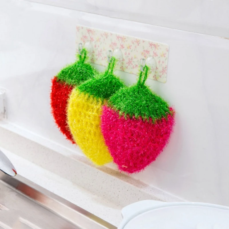 

Strawberry Dish Cloth Cute Bowl Pan Dish Sponge Fruit Scouring Home Kitchen Cleaning Tool Soft Non-scratch Dish Scrubber Towel