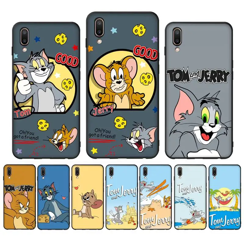 

BANDAI Tom and Jerry Phone Case For Oppo Reno Realme C3 6Pro Cover For vivo Y91C Y17 Y19 Funda Capa