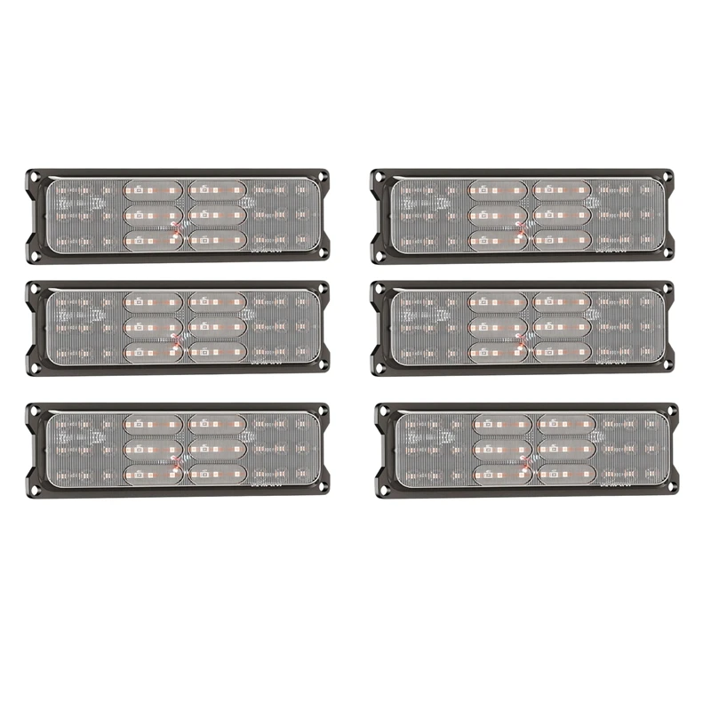 

6PCS Emergency Strobe Lights, 36 LED Warning Lights Front Grill Light Waterproof Flashing Strobe Light for Car Truck