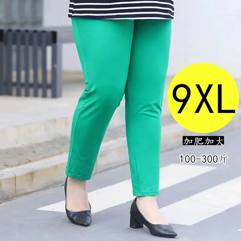 2023 New Spring Autumn Women's Pants Casual High Waist Elastic Harem Pants Loose Trousers Female Straight Pants 8XL 9XL