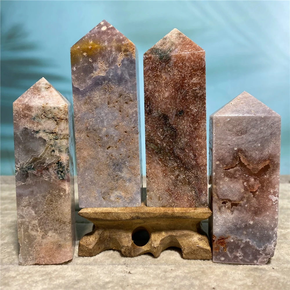 

Natural Stones Tower Pink Amethyst Geode Quartz Crystal Wand Healing Gem Home Decoration Crafts Gift Cluster Specimen Section