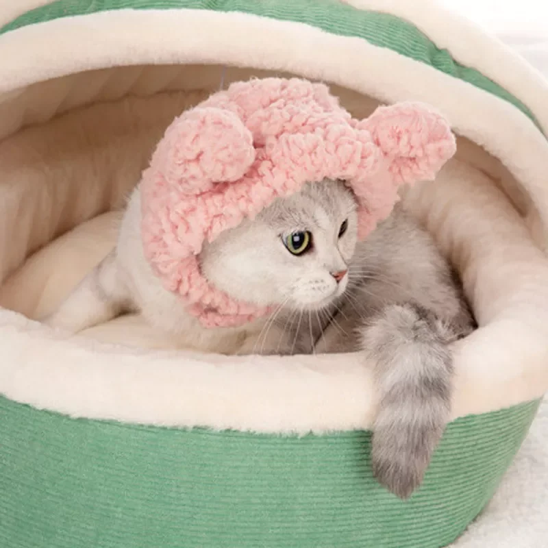 

2022JMT 3 Colors Pet Hat Cat Hat Cat Ear Hat Plush Cute Headgear Photo Accessories Pet Accessories Cat Accessories