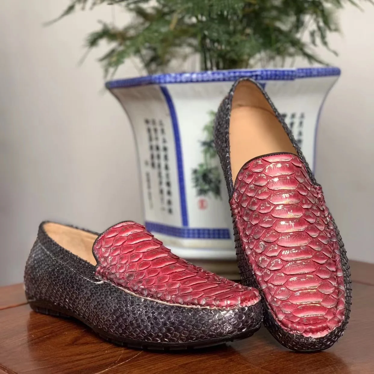 100% оригинальные мужские лоферы из кожи питона модные роскошные кожаные туфли без