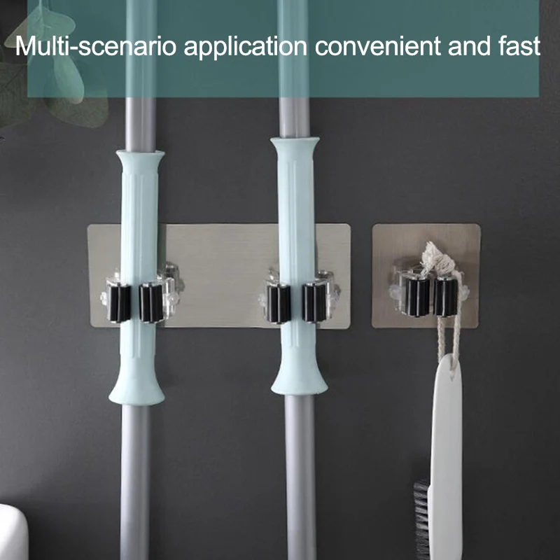 

Держатель для швабры, многоцелевой крючок, держатель для швабры, настенный органайзер для швабры, вешалка для метлы, водонепроницаемый наст...