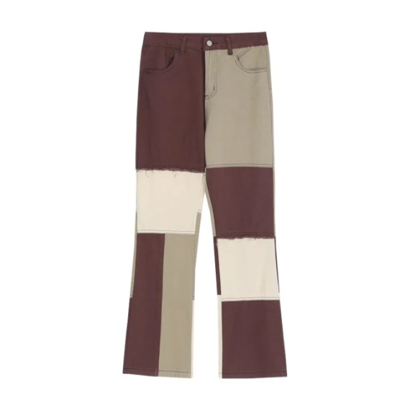 DEEPTOWN Patchwork Y2K Jeans for Men Harajuku Fashion Hip Hop Pants Streetwear Denim Trousers Male Loose Casual Spring Clothing