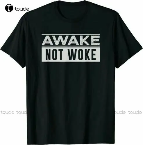 

New Limited Free Speech Awake Not Woke Political Censorship T-Shirt Shirt Women Large Size Digital Printing Tee Shirts Xs-5Xl