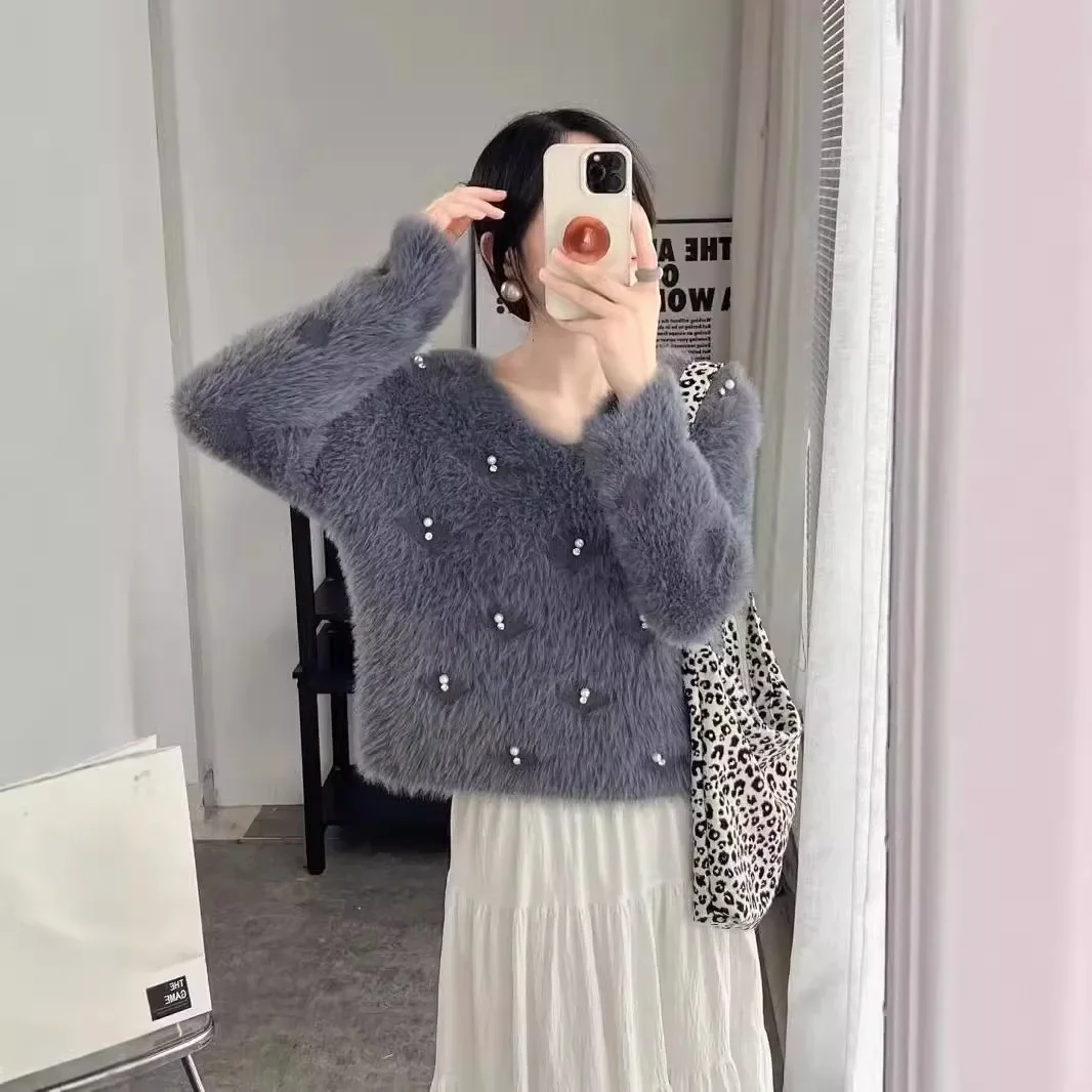 Осень и зима новая женская одежда мягкий восковой свитер пуловер