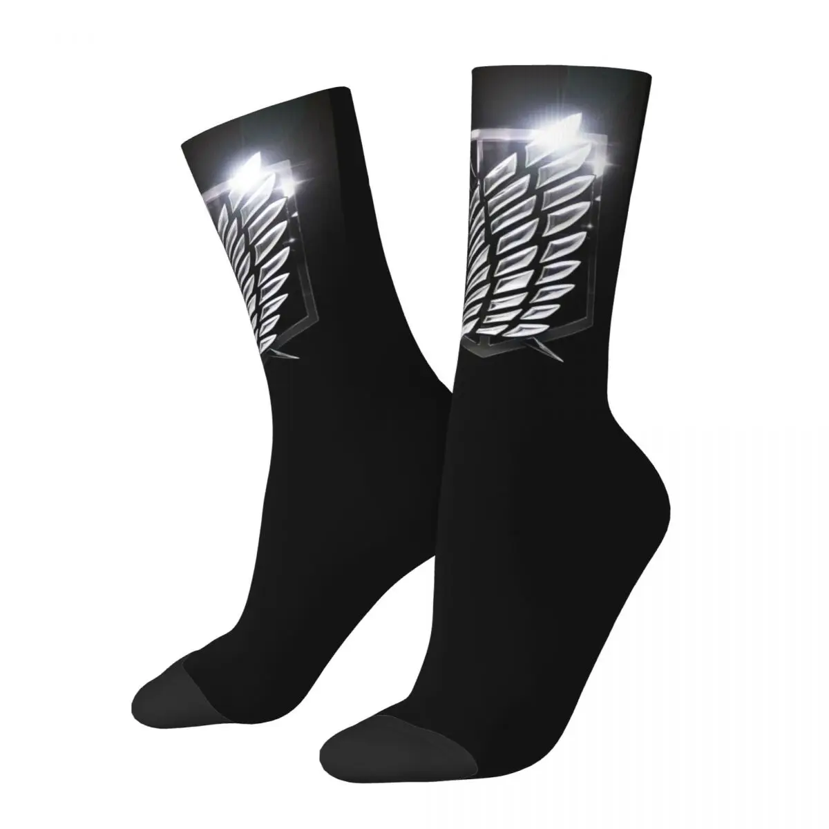 

Crazy Design Attack On Titan Survey Corps Shine Sports Socks Polyester Crew Socks for Unisex Breathable
