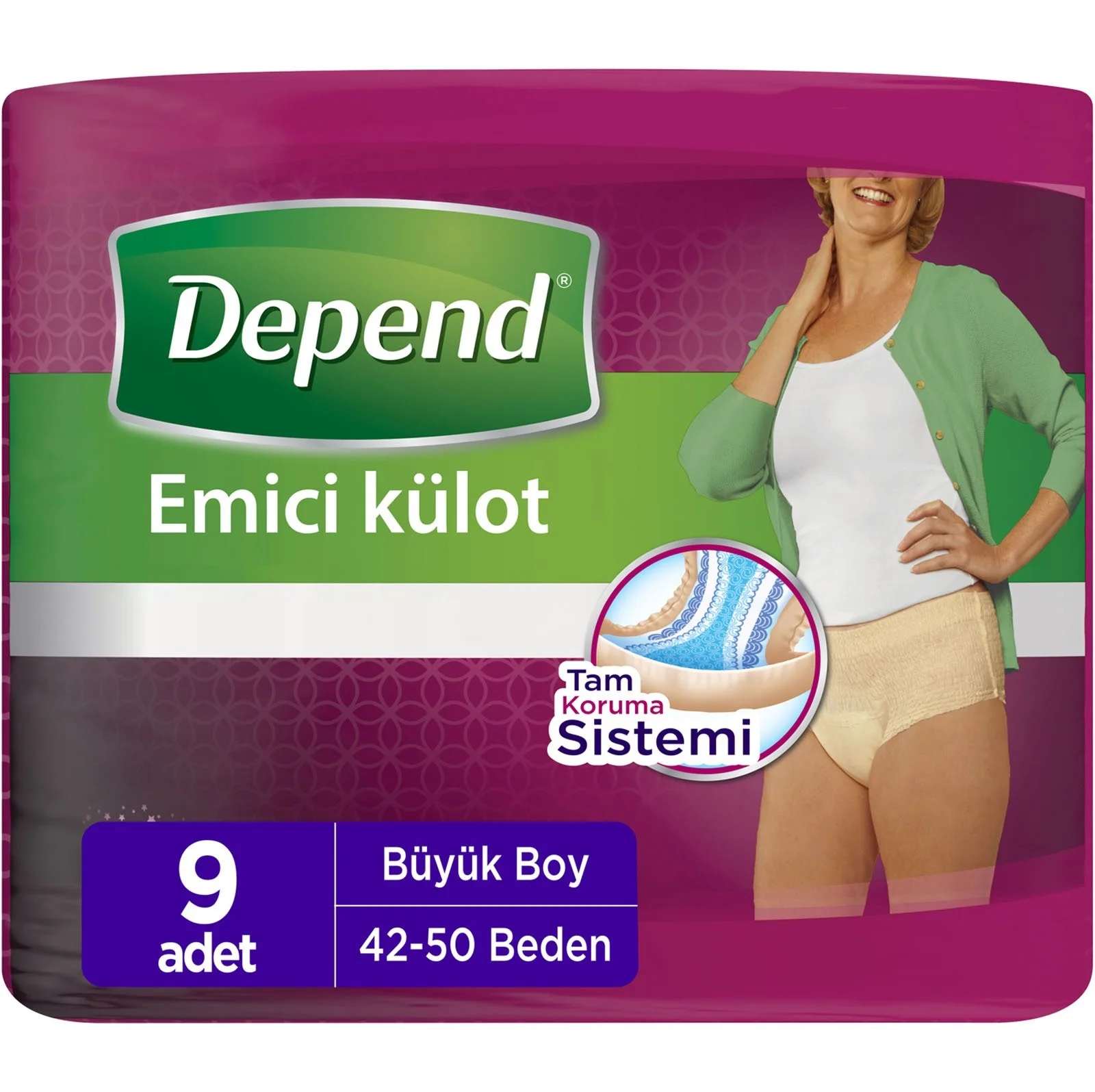 

ebebek Depend Absorbent Panties Women Large Size 9 Pcs