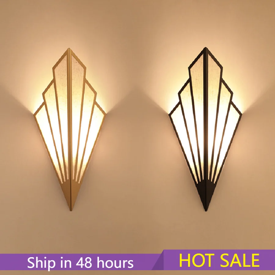 

LED Wall Lamps Corridor Aisle Staircase Bedroom Wall Lights Hotel Bedside Lamp fan-shaped Indoor Decoration Lighting E14