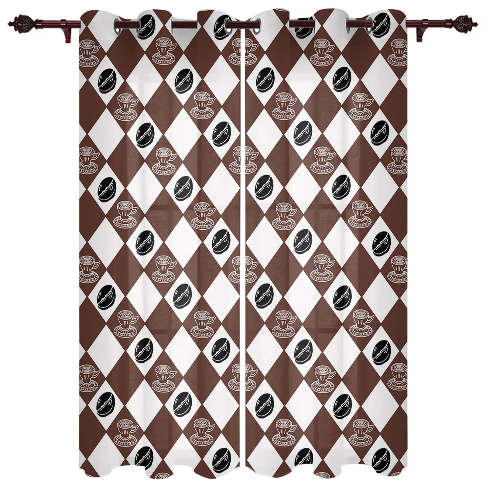 

Сетчатые оконные занавески в виде кофейных зерен, занавески для детской комнаты, гостиной, занавески для кухни