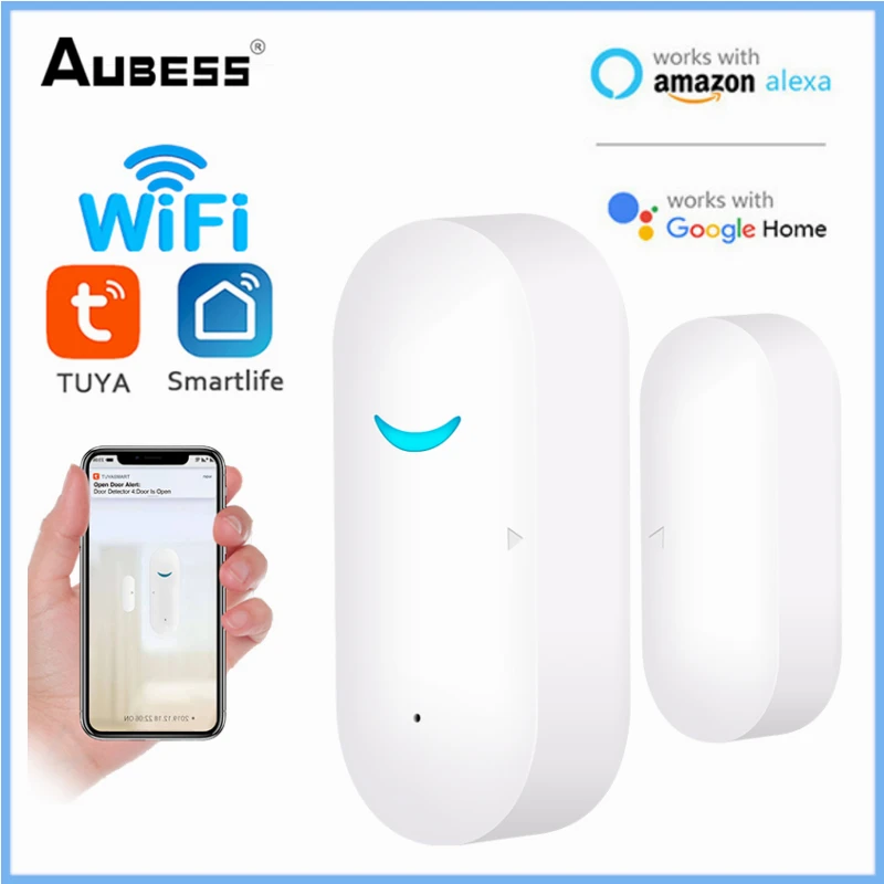 

Tuya Smart Door Sensor Door Open Closed Detectors WiFi Home Security Protection Smart Life APP Control Via Alexa Google Home