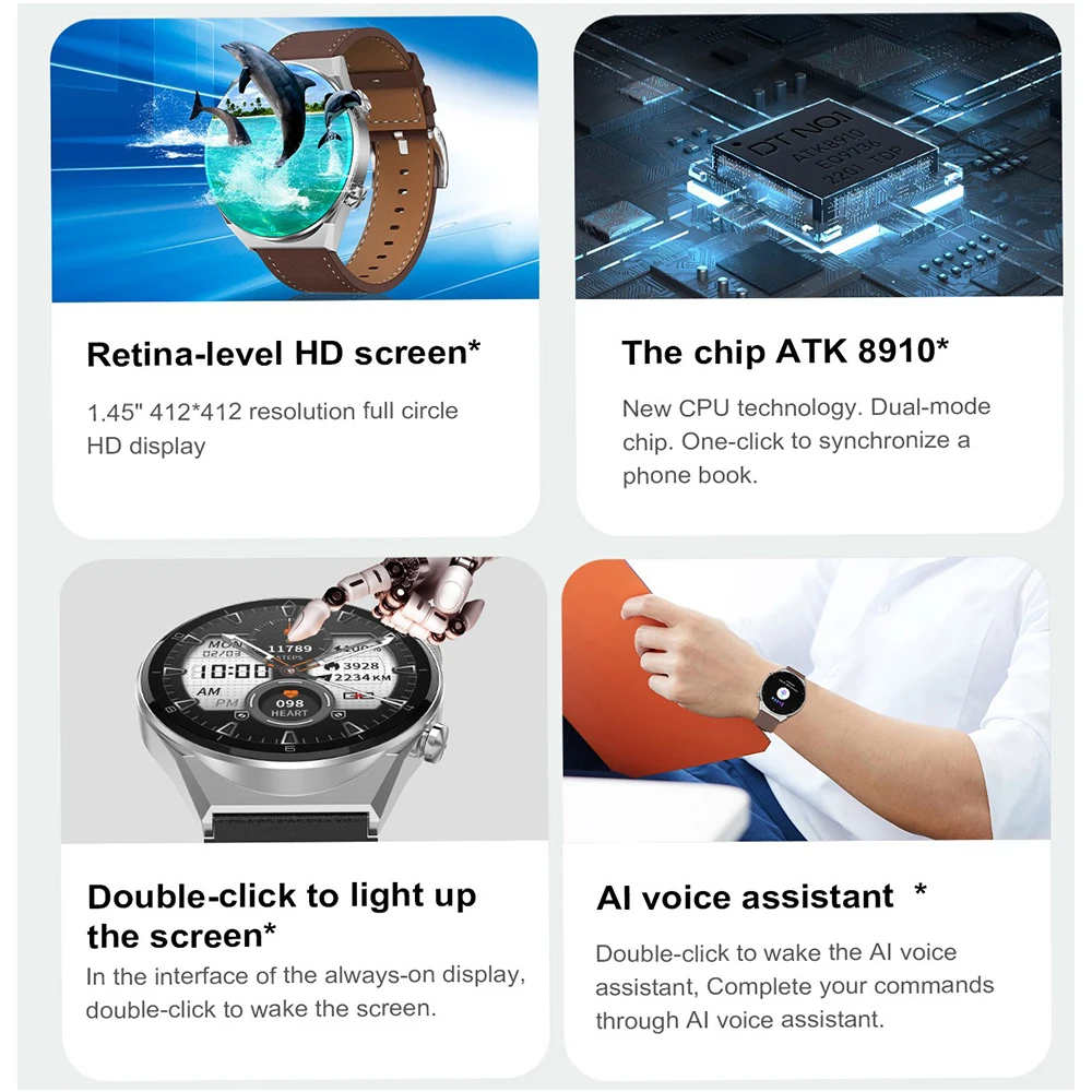 Умные часы DT3 Pro Max для мужчин и женщин умные с HD экраном 1 45 дюйма NFC наручные Bluetooth