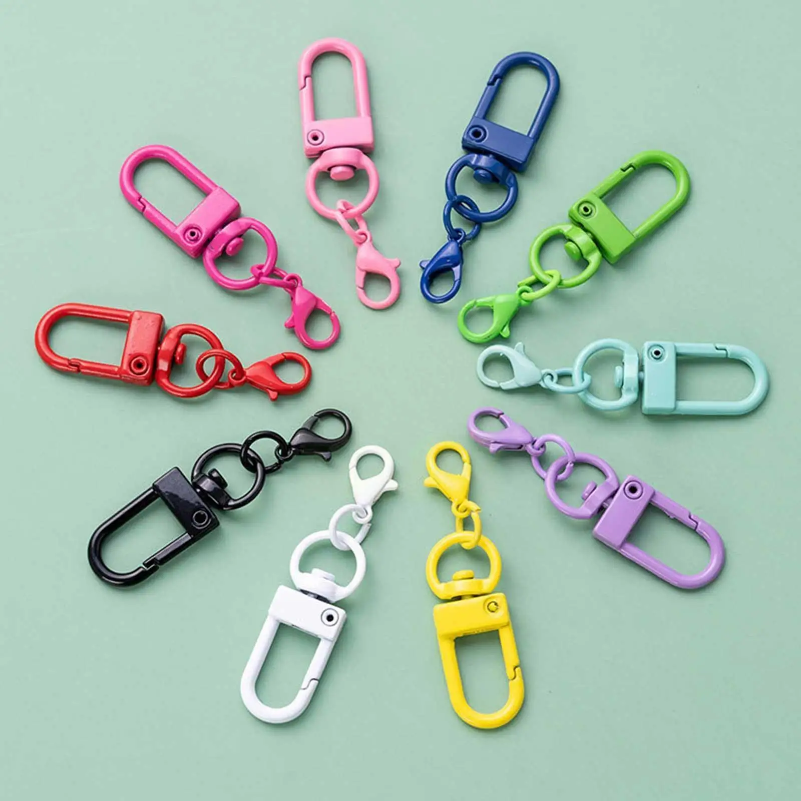 

1pcs Lobster Clasp Hooks Keychain With Lobster Matel Clasps For DIY Jewelry Making Dog Buckle Neckalce Bracelet Accessories X2S8