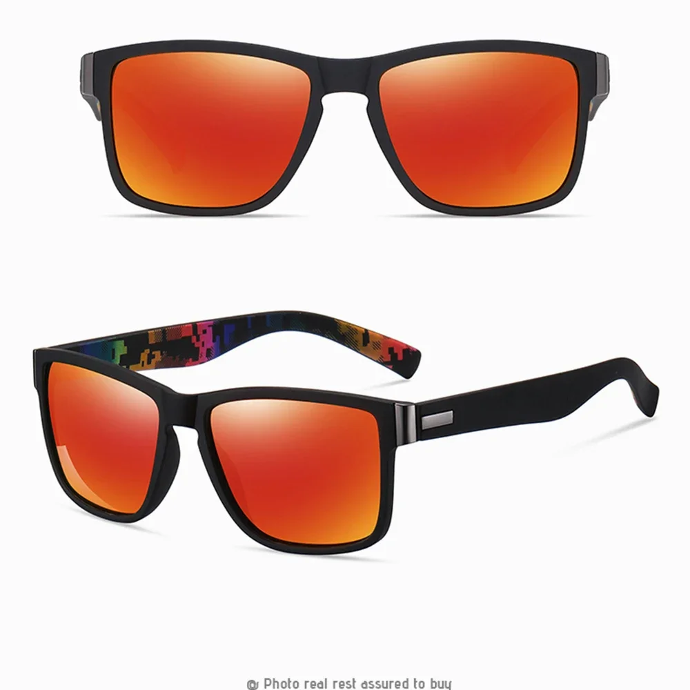 Модные спортивные квадратные поляризационные зеркальные солнцезащитные очки TR90